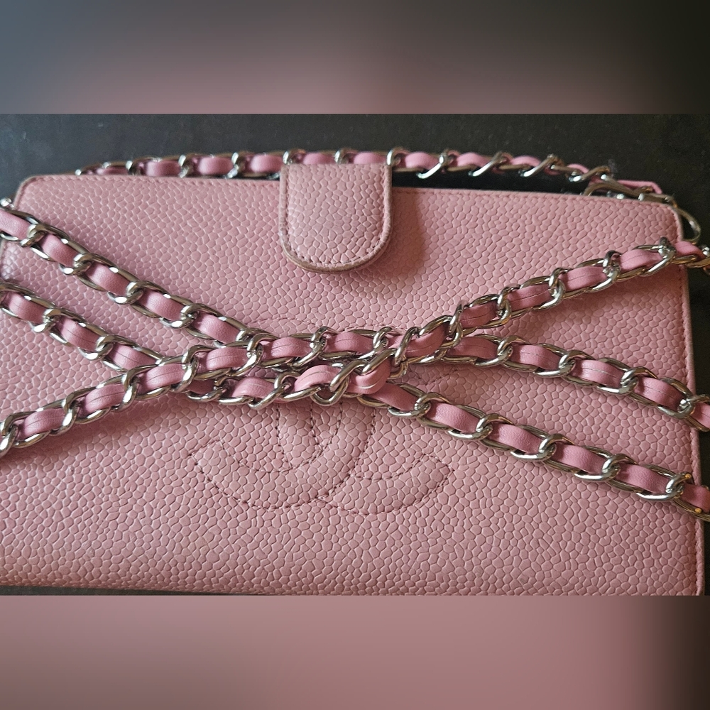 Chanel Pink Caviar Leather Kisslock Wallet - Picture 10 of 15
